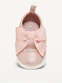 Image number 2 showing, Shiny Faux-Suede Bow Sneakers for Baby