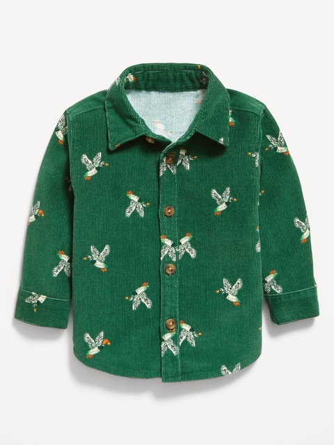 Printed Long-Sleeve Corduroy Shirt for Toddler Boys