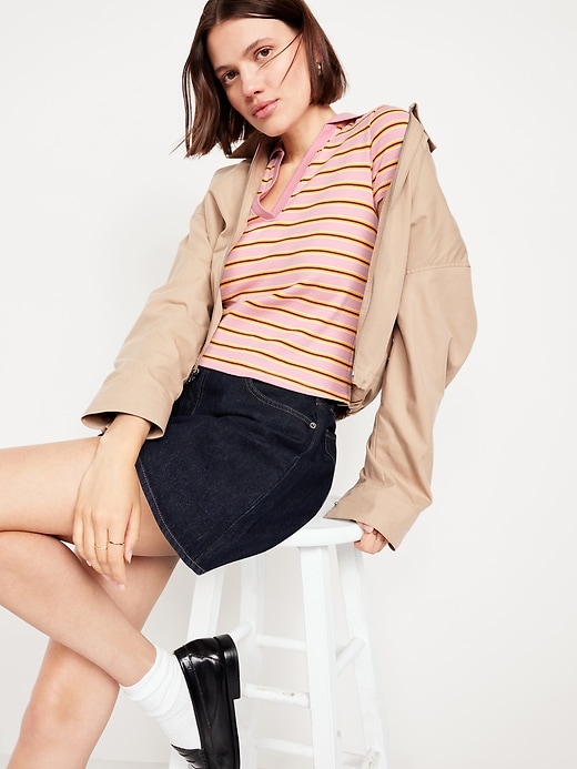 Image number 3 showing, Short-Sleeve Cropped Polo