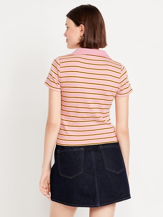 Image number 2 showing, Short-Sleeve Cropped Polo