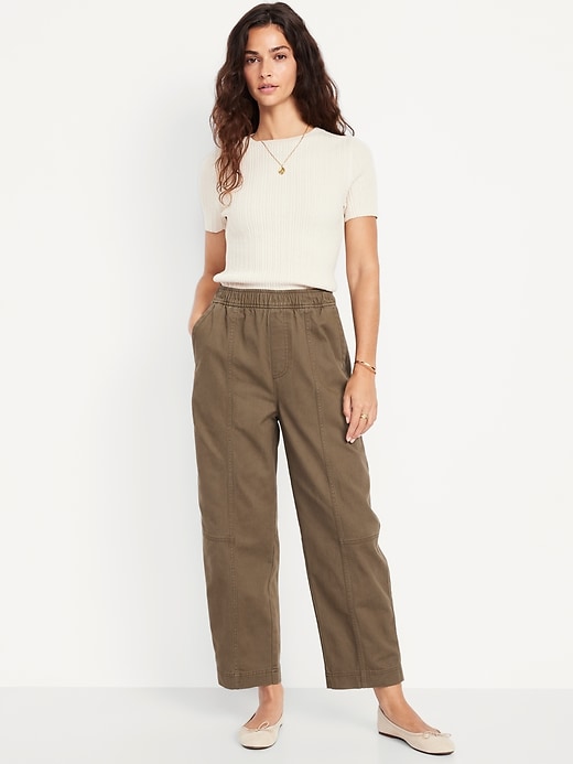 Image number 1 showing, High-Waisted Barrel Ankle Pants