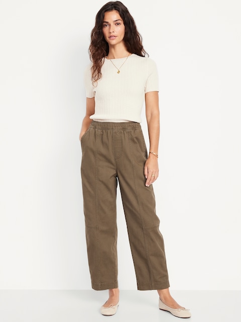 High-Waisted Barrel Ankle Pants - Reishi