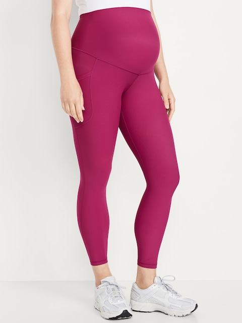 Maternity Full-Panel PowerSoft 7/8 Leggings - Pink