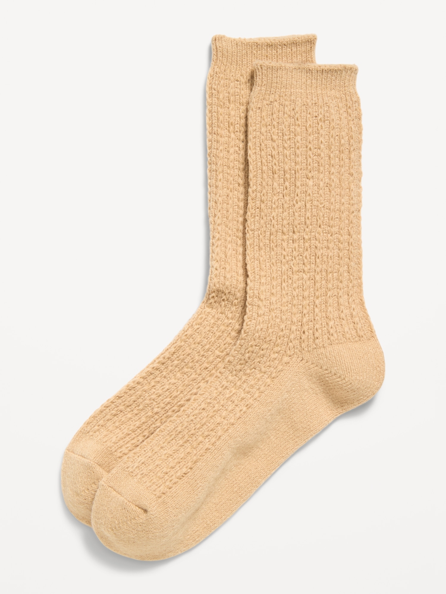 Slouchy Textured Crew Socks for Women