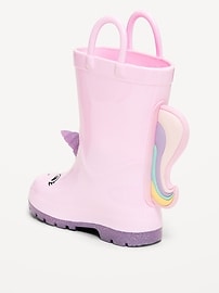 View large product image 3 of 4. Tall Unicorn-Graphic Rain Boots for Toddler Girls