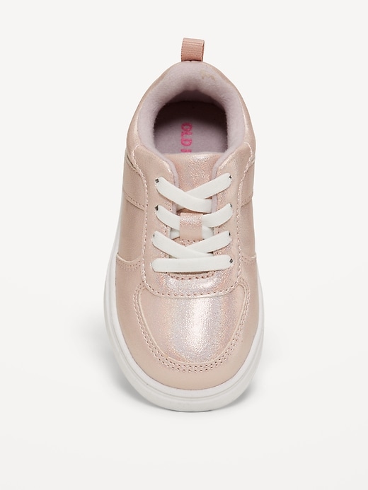 Image number 2 showing, Shiny Faux-Leather Sneakers for Toddler Girls