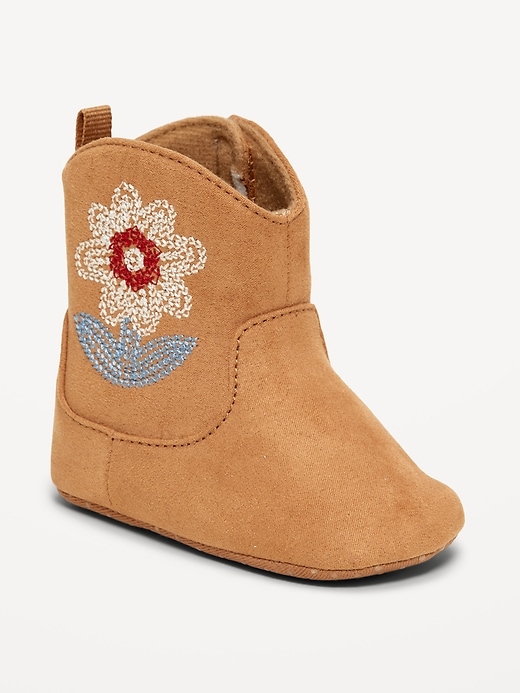L'image numéro 1 présente Bottines Western à broderies en suédine pour bébé