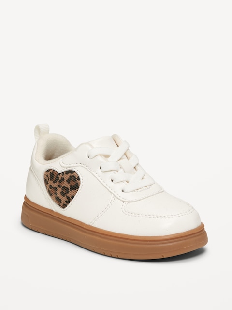 Chaussures de sport en similicuir pour toute-petite fille