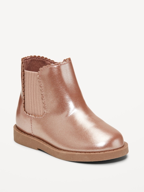 Shiny Faux-Leather Chelsea Boots for Toddler Girls