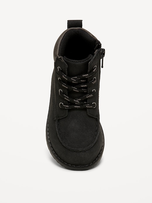 Image number 2 showing, Faux-Suede Side-Zip Lace-Up Boots for Toddler Boys