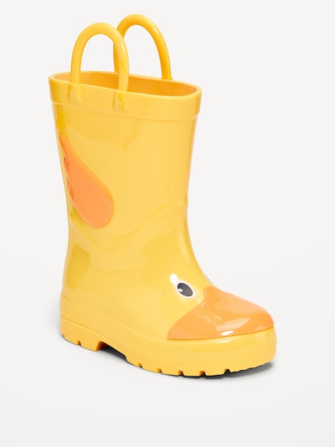 Bottes de pluie hautes à imprimé de canard pour tout-petit garçon - Jaune