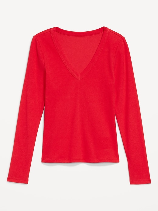 Image number 8 showing, Long-Sleeve Cozy V-Neck Top
