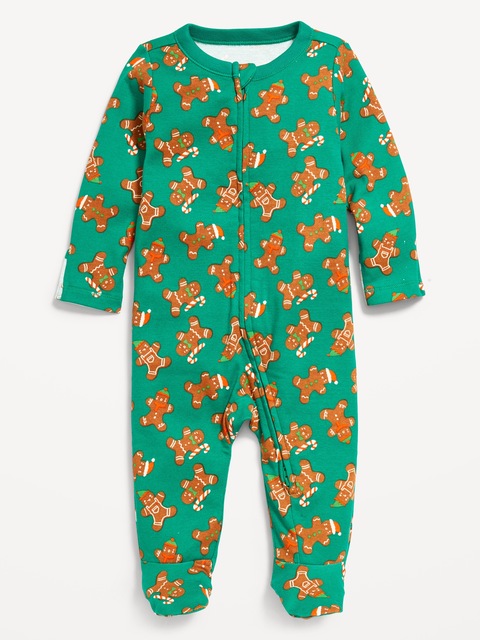 Une-pièce ajusté à pieds à glissière bidirectionnelle pour Bébé - Pain D’Épices