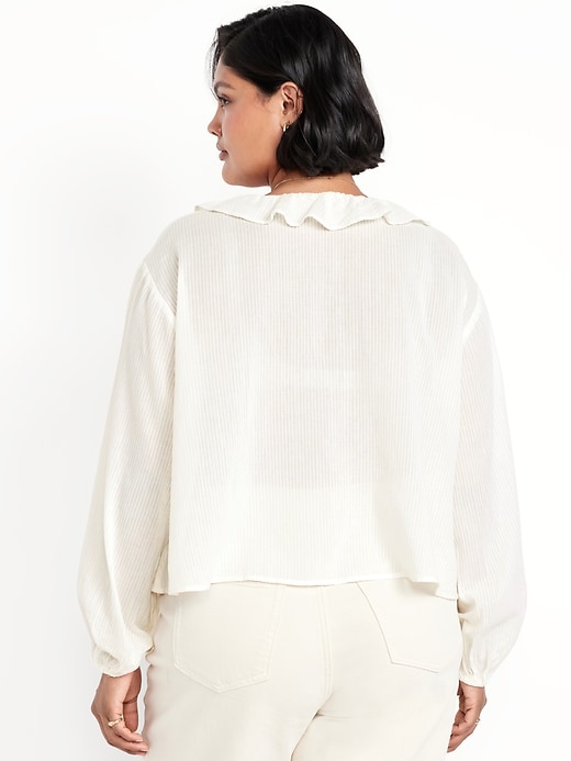 Image number 6 showing, Tie-Front Ruffle Top