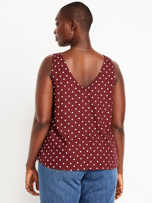Image number 6 showing, Sleeveless V-Neck Crepe Top