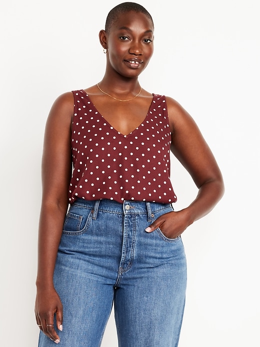 Image number 5 showing, Sleeveless V-Neck Crepe Top