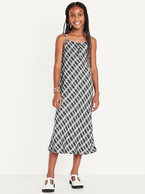 Printed Sleeveless Fit and Flare Maxi Dress for Girls - Multi