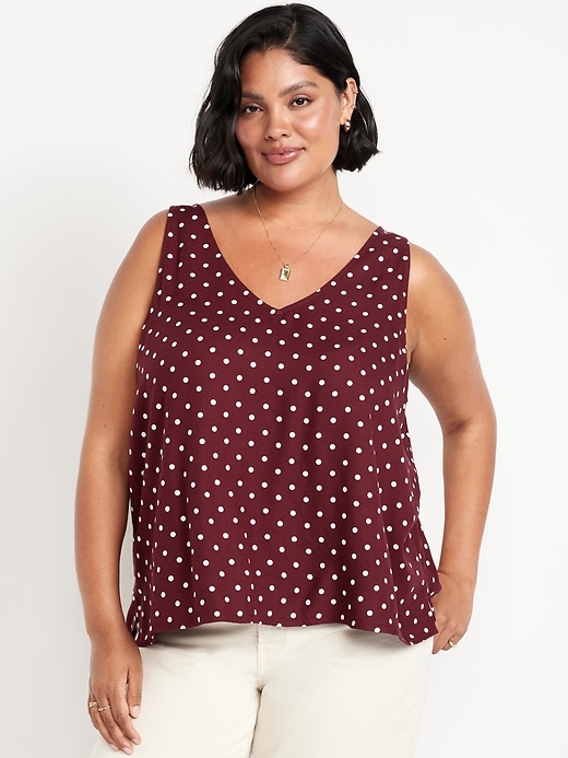 Image number 7 showing, Sleeveless V-Neck Crepe Top