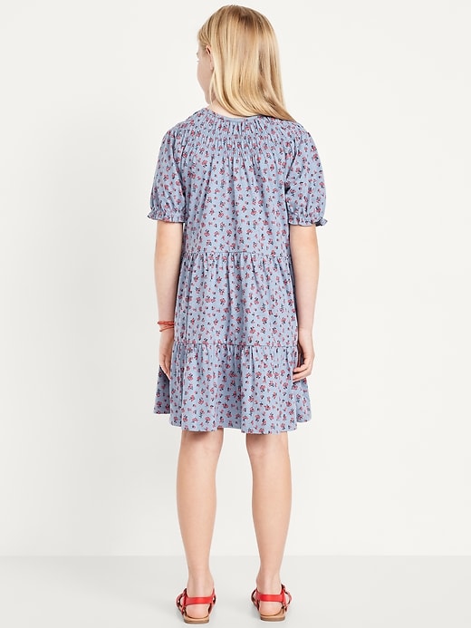 View large product image 2 of 3. Printed Short-Sleeve Swing Dress for Girls