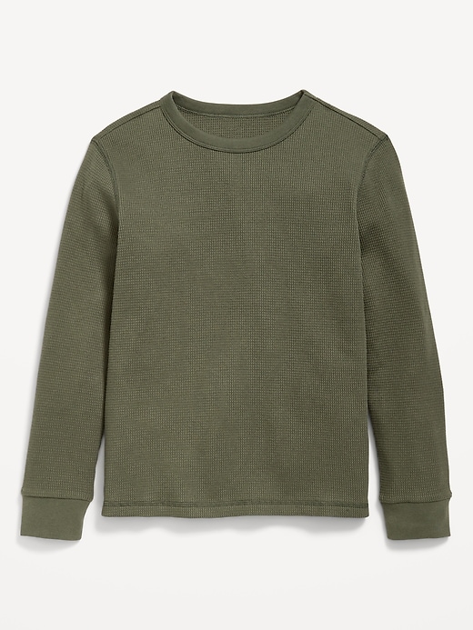 L'image numéro 1 présente T-shirt à manches longues en tricot isotherme gaufré pour garçon