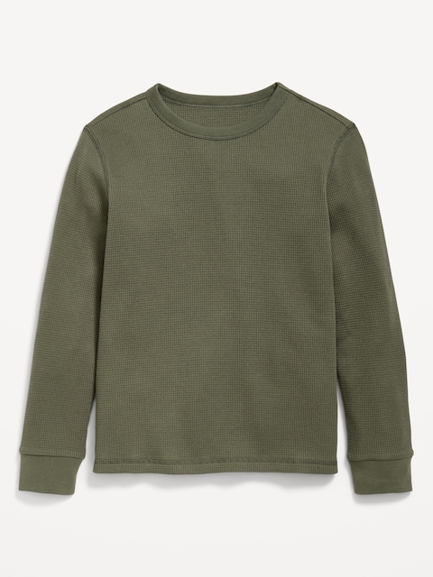 T-shirt à manches longues en tricot isotherme gaufré pour garçon