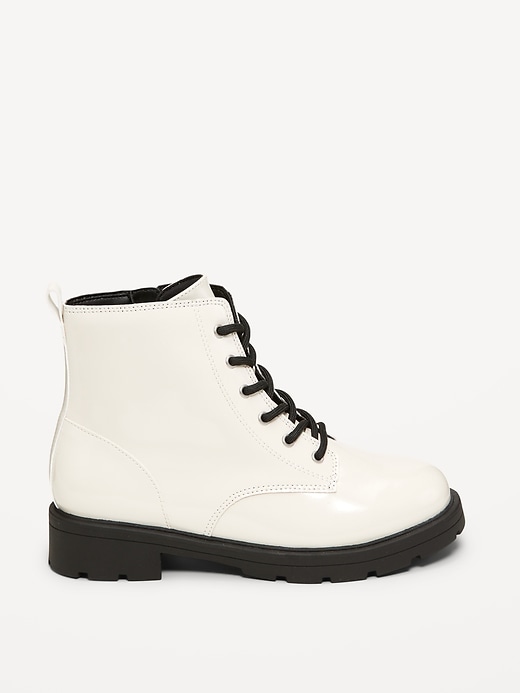 Image number 3 showing, Faux-Leather Side-Zip Combat Boots for Girls