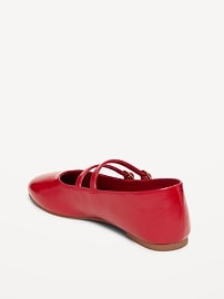 Image number 4 showing, Strappy Shiny Faux-Leather Ballet Flats for Girls
