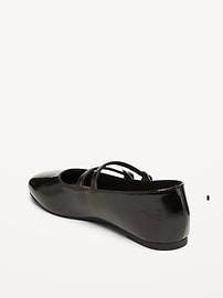 Image number 4 showing, Strappy Shiny Faux-Leather Ballet Flats for Girls