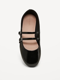 Image number 2 showing, Strappy Shiny Faux-Leather Ballet Flats for Girls
