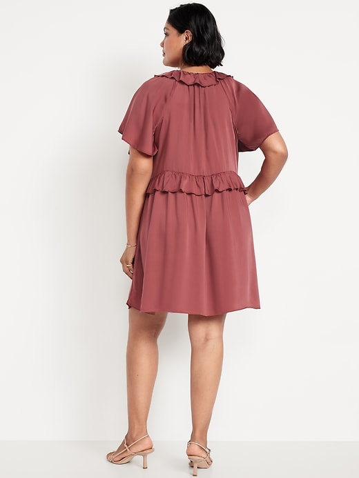 Image number 7 showing, Satin Ruffle Mini Dress
