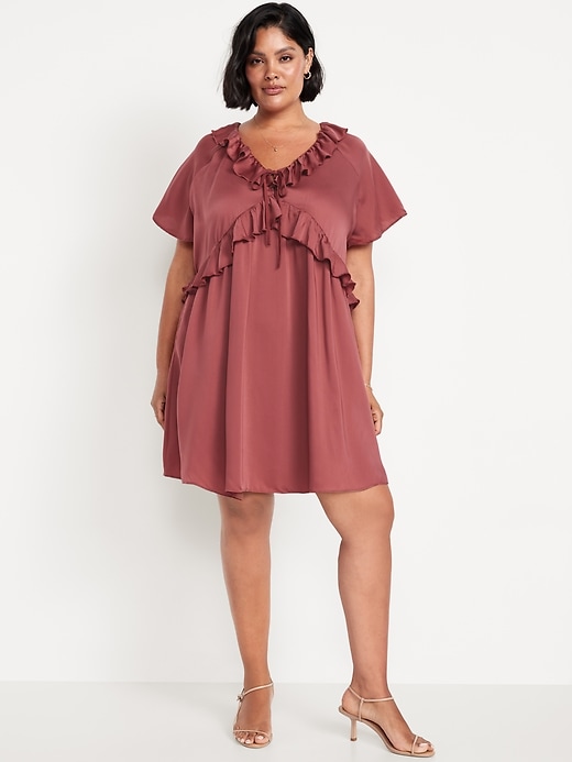 Image number 6 showing, Satin Ruffle Mini Dress