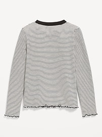 Image number 2 showing, Printed Long-Sleeve Fitted Ringer Top for Girls