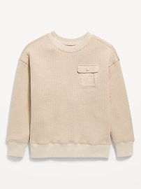 Image number 1 showing, Oversized Quilted Utility Pocket Sweatshirt for Boys