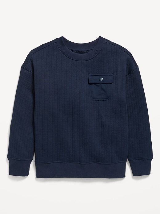 Image number 1 showing, Oversized Quilted Utility Pocket Sweatshirt for Boys
