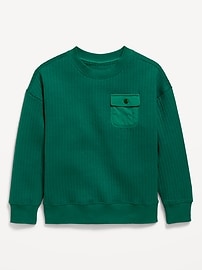 Image number 1 showing, Oversized Quilted Utility Pocket Sweatshirt for Boys