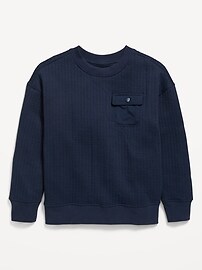 Image number 1 showing, Oversized Quilted Utility Pocket Sweatshirt for Boys