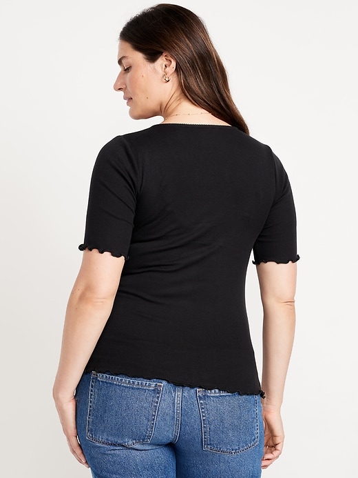 Image number 6 showing, Maternity V-Neck Elbow-Sleeve Top