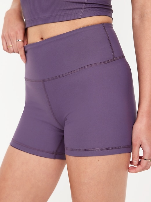 Image number 3 showing, High-Waisted PowerSoft Biker Shorts -- 4-inch inseam