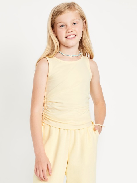 Side-Ruched Tank Top for Girls - Yellow