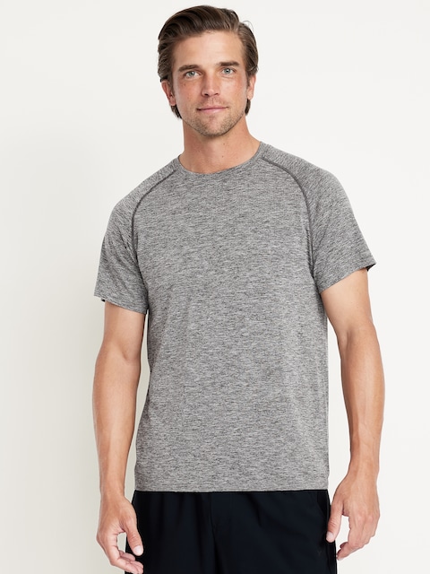 T-shirt étroit sans coutures - Gris Chiné Moyen