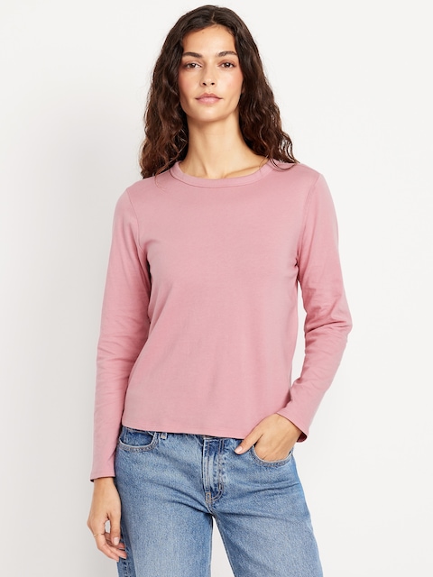 T-shirt passe-partout à manches longues - Rose