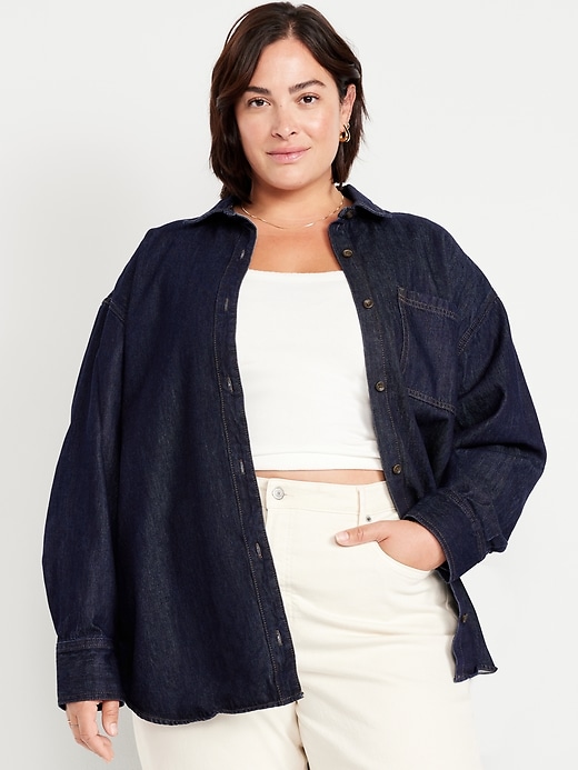 Image number 5 showing, Boyfriend Button-Down Jean Tunic