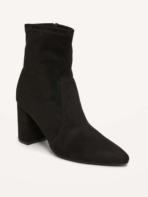 Bottines à talon en suédine pour femme