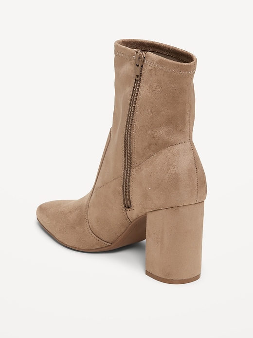 Image number 5 showing, Faux-Suede Heeled Boots for Women