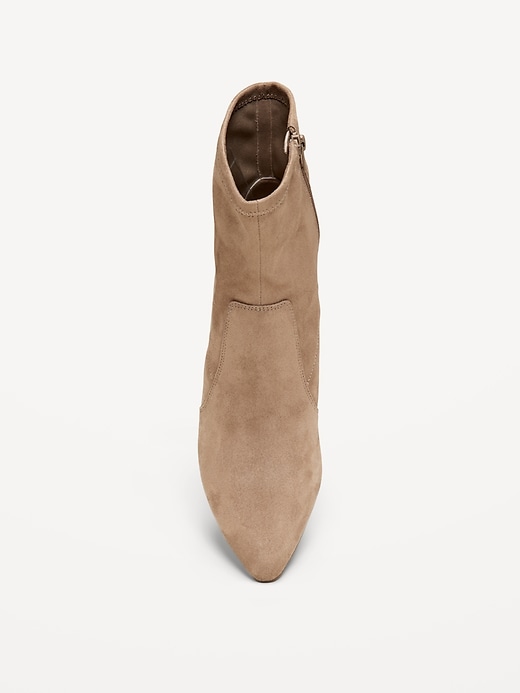 Image number 3 showing, Faux-Suede Heeled Boots for Women