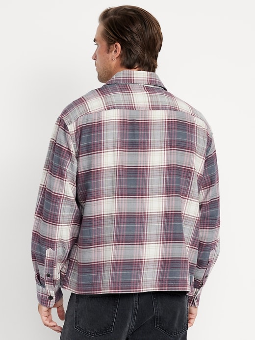 Image number 5 showing, Cropped Plaid Flannel Shirt