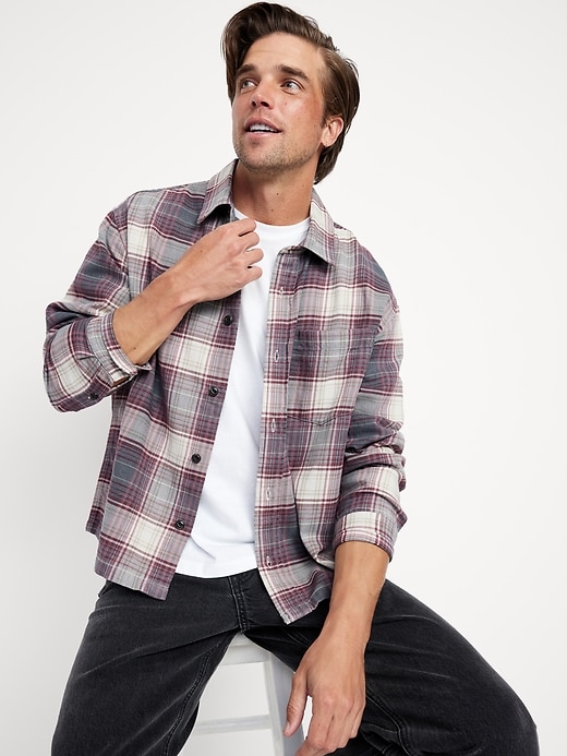 Image number 6 showing, Cropped Plaid Flannel Shirt
