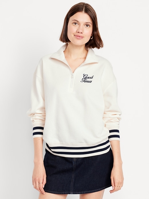 Image number 1 showing, SoComfy Oversized Half-Zip Sweatshirt