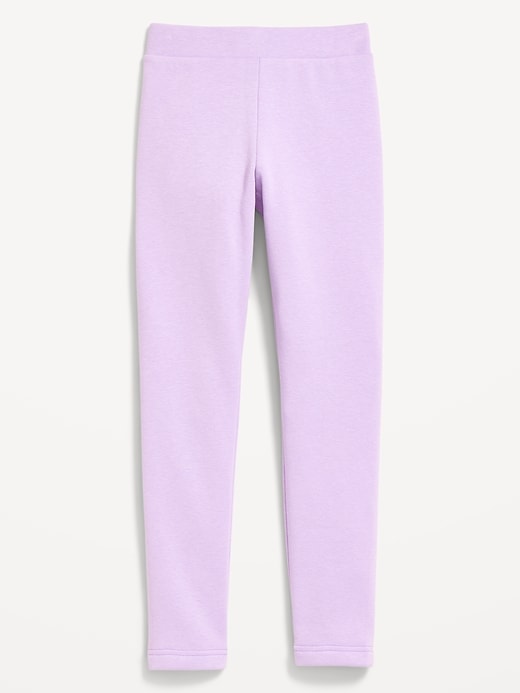 Image number 1 showing, High-Waisted Full-Length Fleece Leggings for Girls