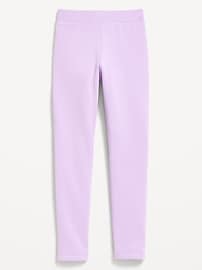 Image number 1 showing, High-Waisted Full-Length Fleece Leggings for Girls